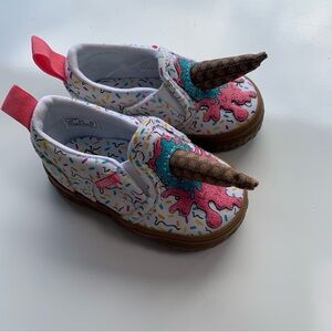 VANS ASHER V ICE CREAM CONE WHITE SKATE SHOES‎ TODDLER 2.5